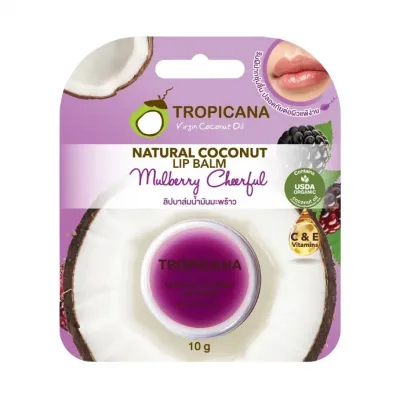 Натуральный питательный бальзам для губ с кокосовым маслом Tropicana.